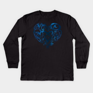 Shadowhunters rune / The mortal instruments - heart rune (blue galaxy) - Parabatai - Mundane gift idea Kids Long Sleeve T-Shirt